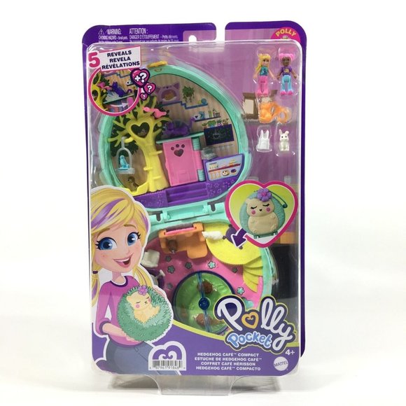 Polly Pocket Hedgehog Cafe Theme Compact Playset With 2 Micro Dolls - Picture 1 of 11